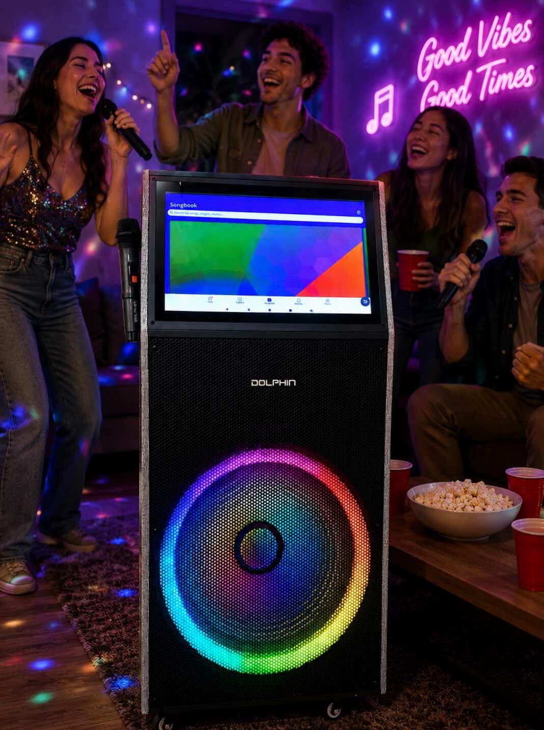 Karaoke Machine With 2 Mics